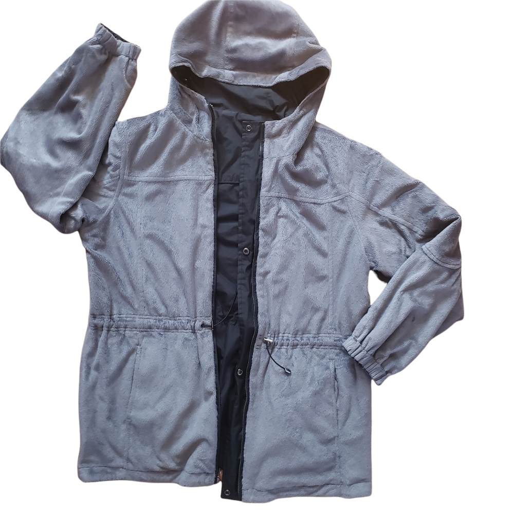 Free Country Black & Gray Reversible Fur Jacket. Size Large - Picture 10 of 10